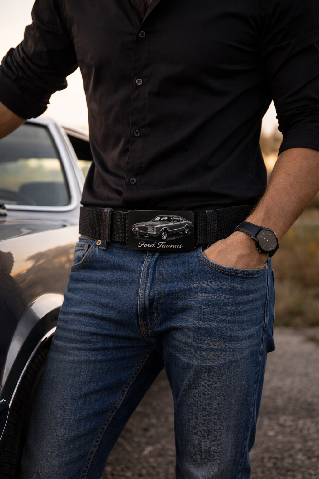 CRIOS Branding Belt Alu Schnalle Ford Taunus Oldtimer Legende