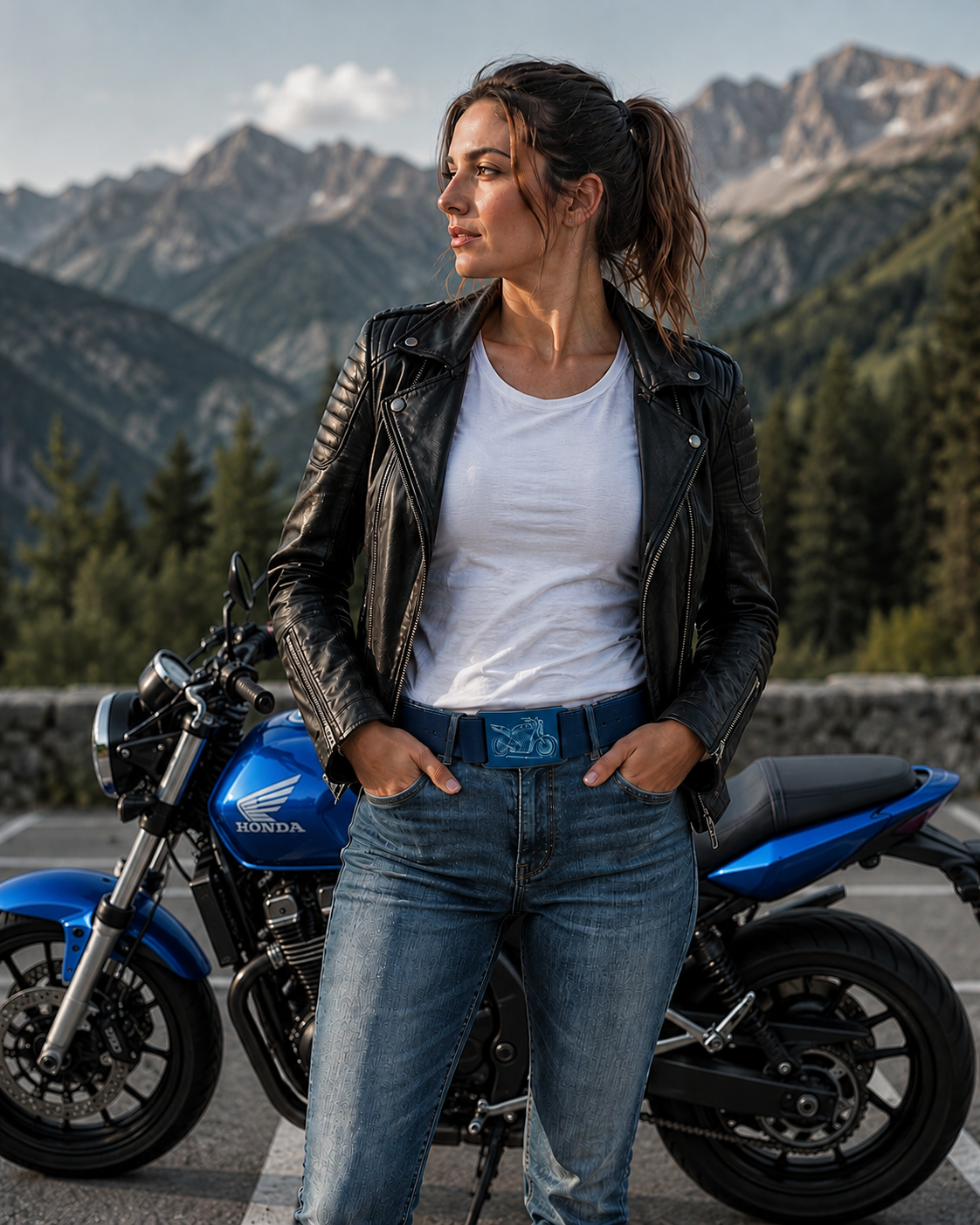 Personalisierte eloxierte Aluschnalle mit Gurt | HONDA | CB 500 | CRIOS Belts