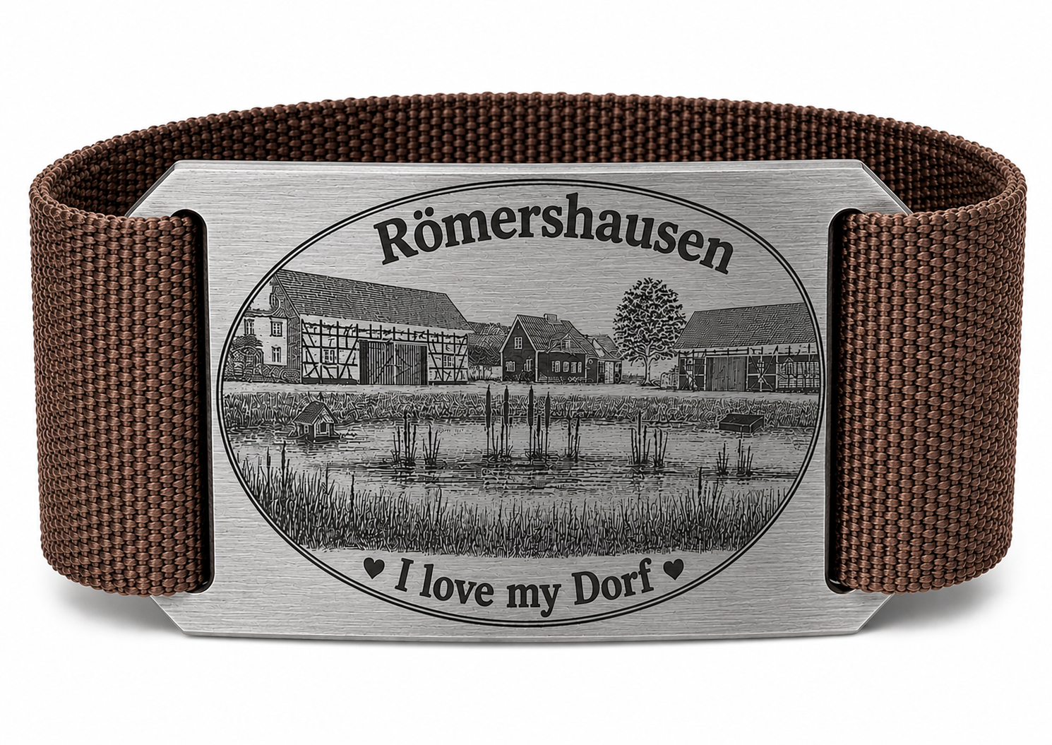 CRIOS Branding Belt Unisex Alu Schnalle wähle Dein Dorf / Deine Stadt Aluminium