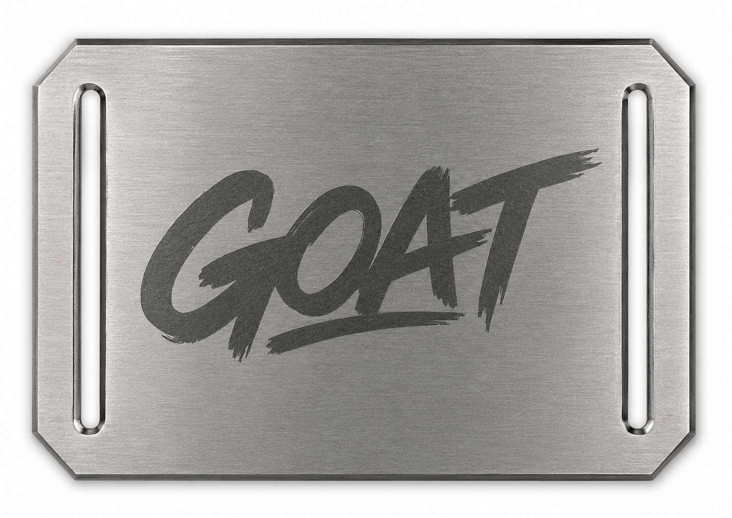 CRIOS Branding Belts 30 mm – Polypropylen-Gürtel mit geschliffener Edelstahl-Schnalle | GOAT per Lasergravur inkl. schwarzem Gurt