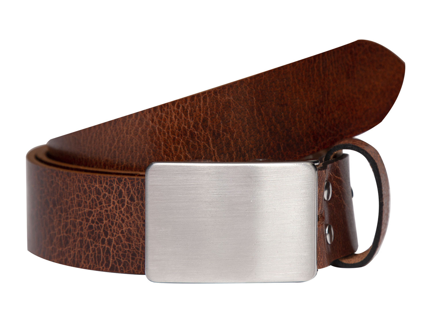 RAVE CRAFT Herren Gürtel Schnalle Koppel Cognac Braun Made in Germany