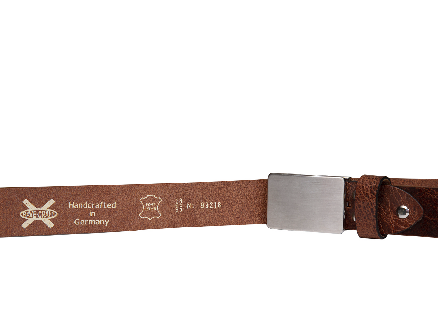 RAVE CRAFT Herren Gürtel Schnalle Koppel Cognac Braun Made in Germany
