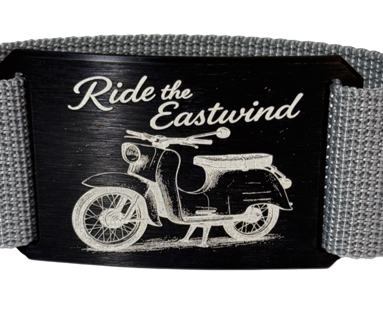 CRIOS Simson Schwalbe Motiv Logo Gürtel Gurt Ostalgie Aluminium Schnalle Koppel