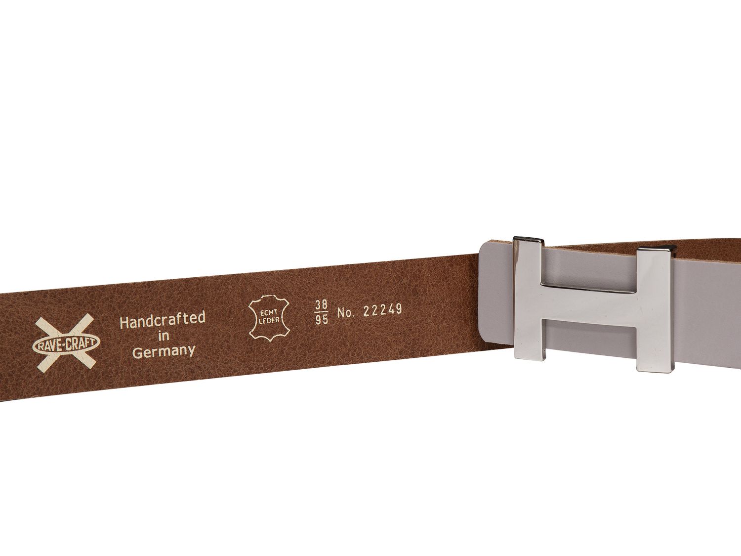 RAVE CRAFT Damen Gürtel 4 cm Leder H-Schnalle Modegürtel 22249 Taupe Made in Germany