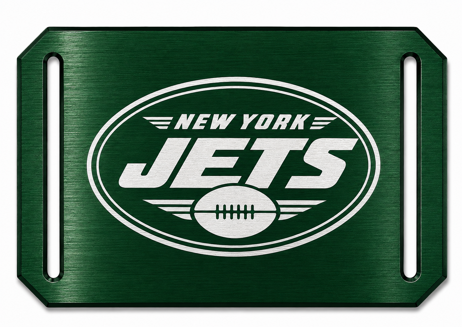 Football Fan Schnalle im New York Style – Grüne Schnalle mit Lasergravur | Lasergravur | Alu Crios Branding Belts