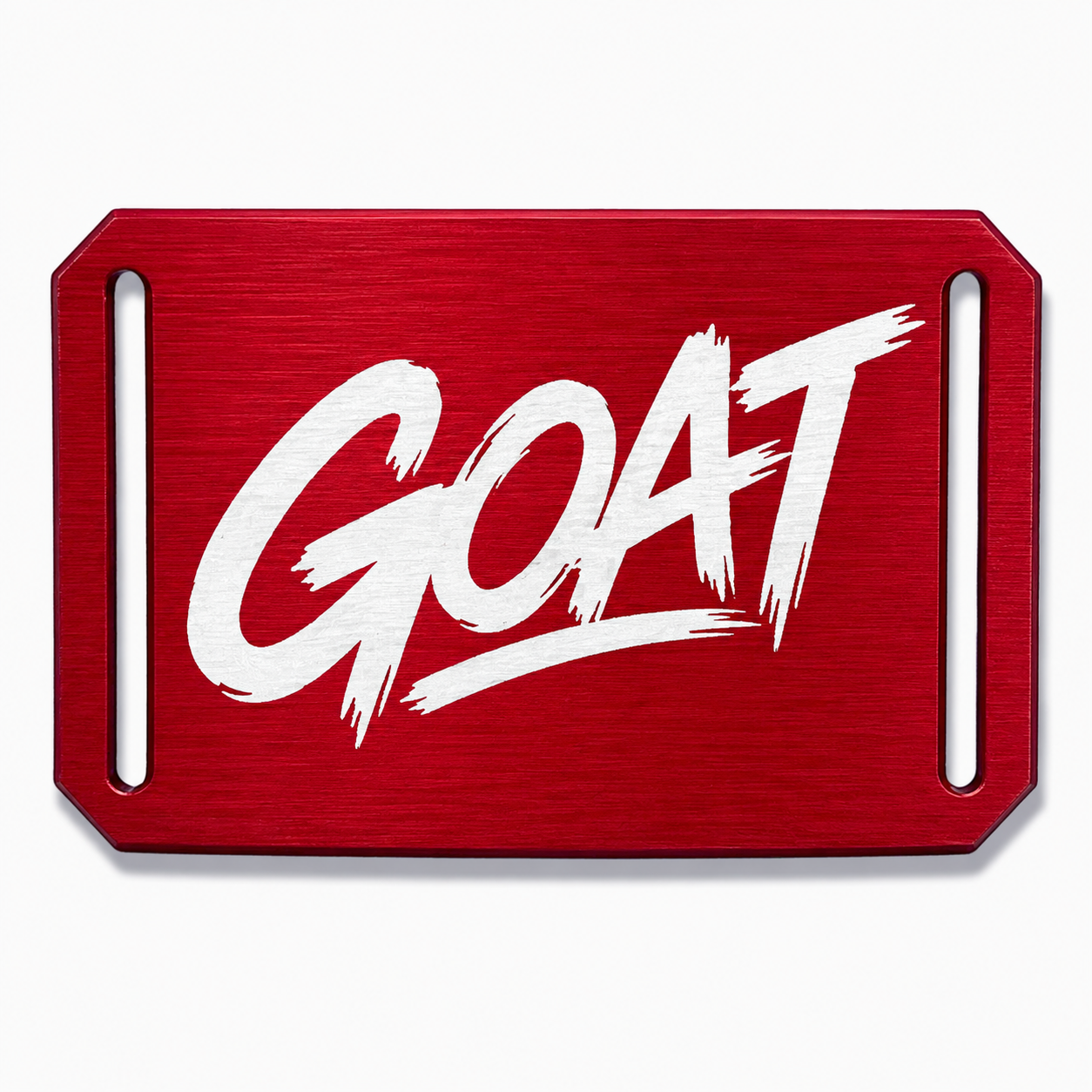 CRIOS Branding Belt Young Edition "GOAT" – Personalisierte moderne Aluminiumschnalle | Motivationsschnalle verschiedene Farben