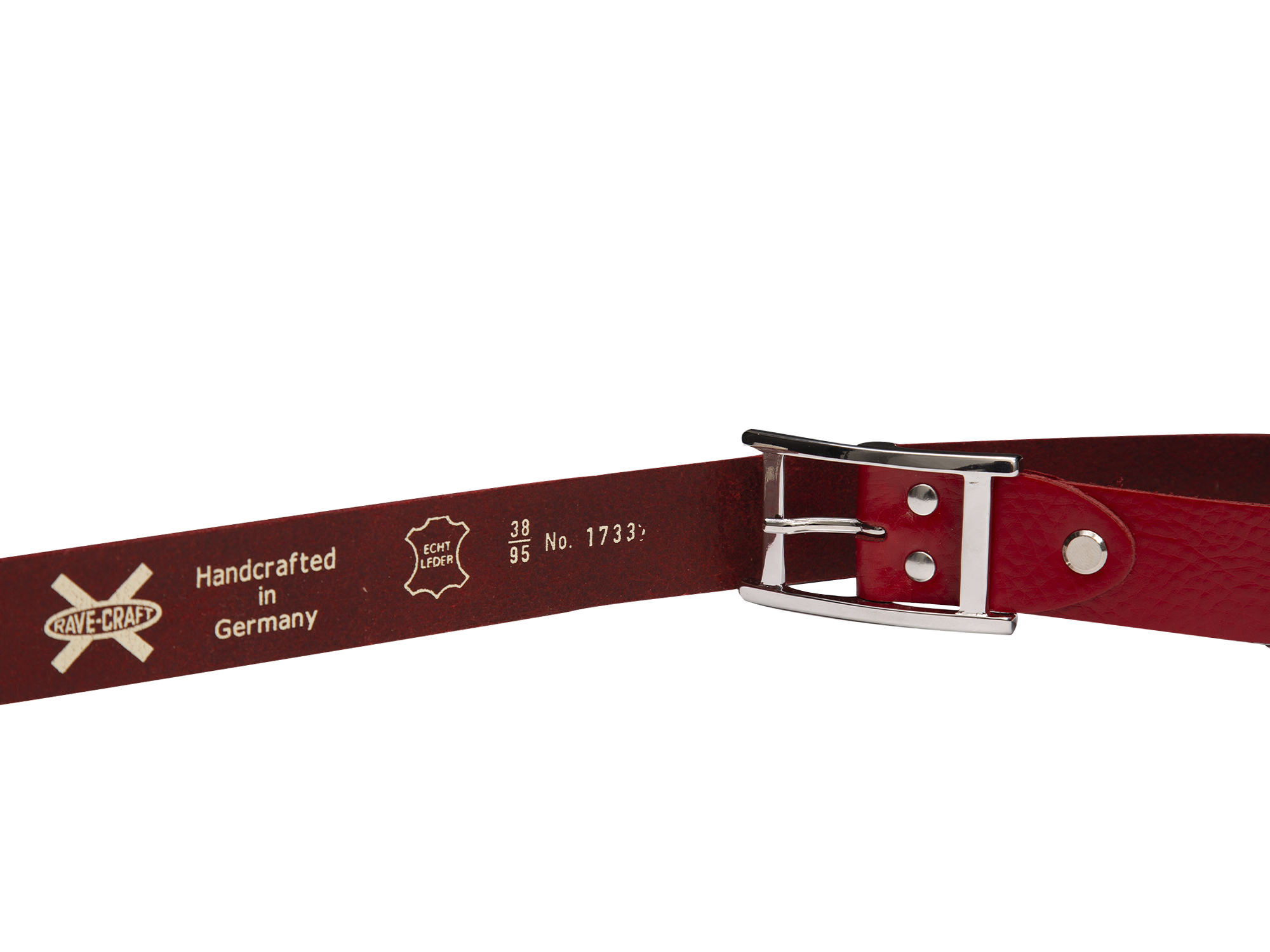 RAVE CRAFT Damen Gürtel 3 cm Leder Modegürtel 17337 Rot Made in Germany