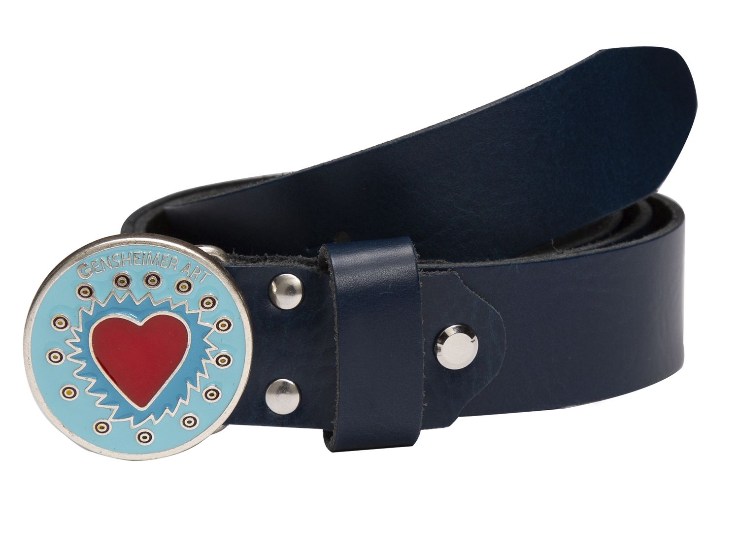 Rave-Craft Ledergürtel Gensheimer X-Art-Gürtel Flower Power Love 66971/30 Blau