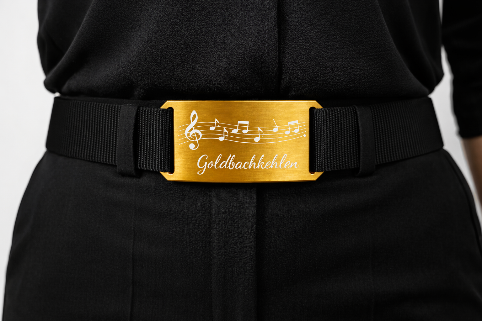 CRIOS Branding Belt Alu Schnalle Gold Noten Gesangverein Musikzug Musik