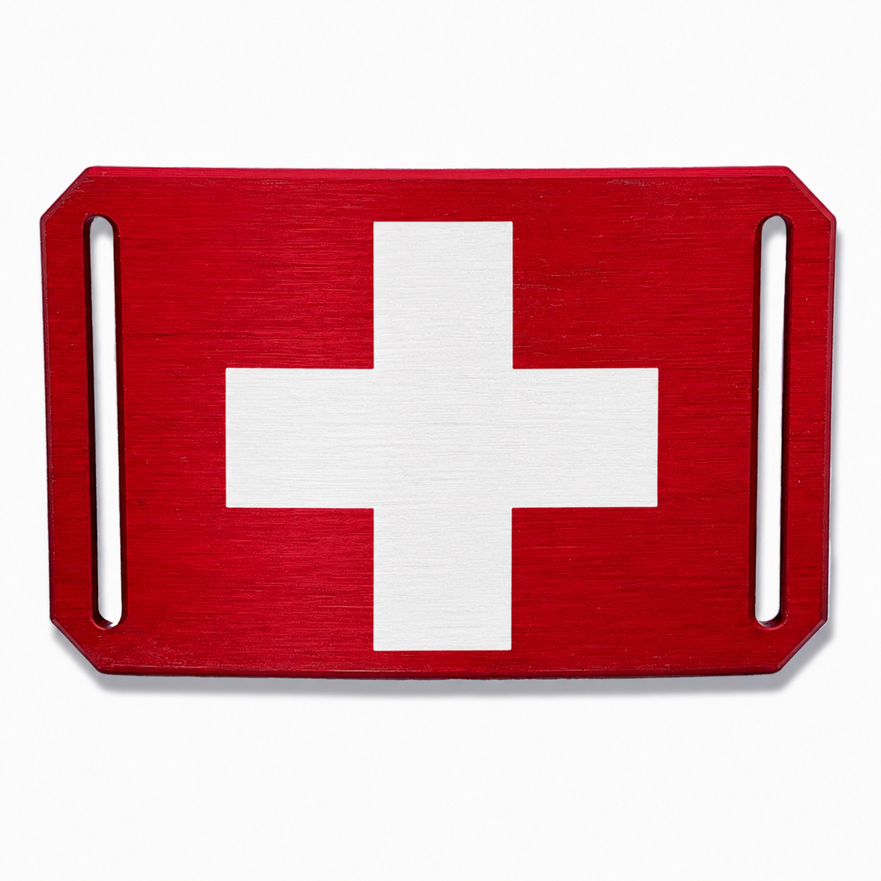 CRIOS Branding Belts Red Gürtel Aluminium Schnalle Rot Gurt Schwarz Kreuz