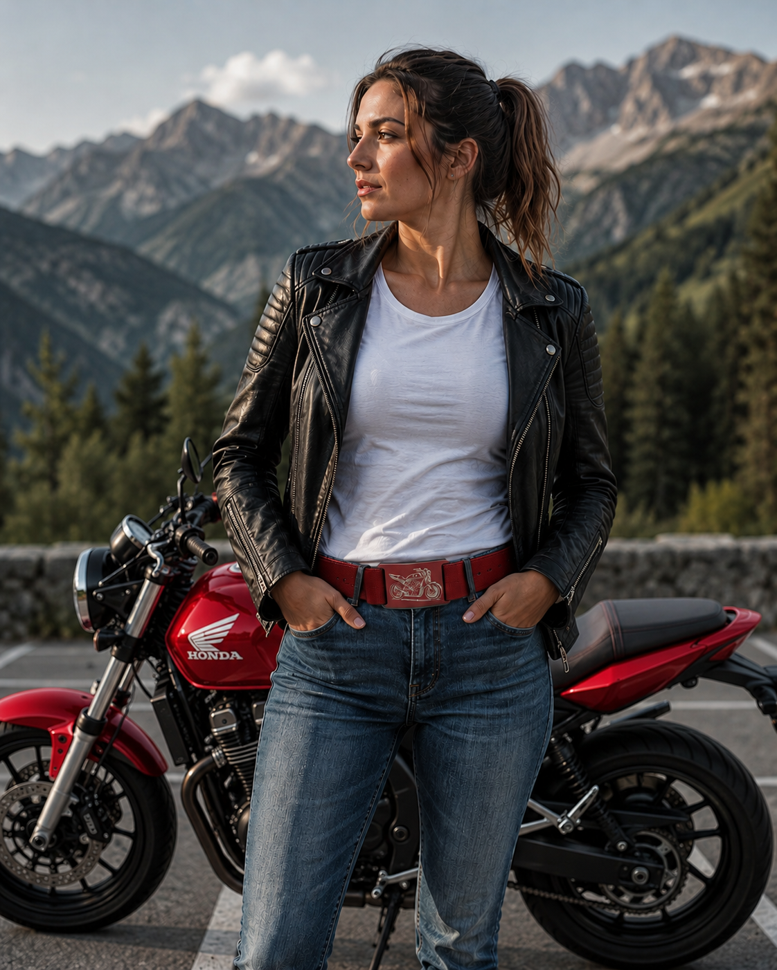 Personalisierte eloxierte Aluschnalle mit Gurt | HONDA | CB 500 | CRIOS Belts