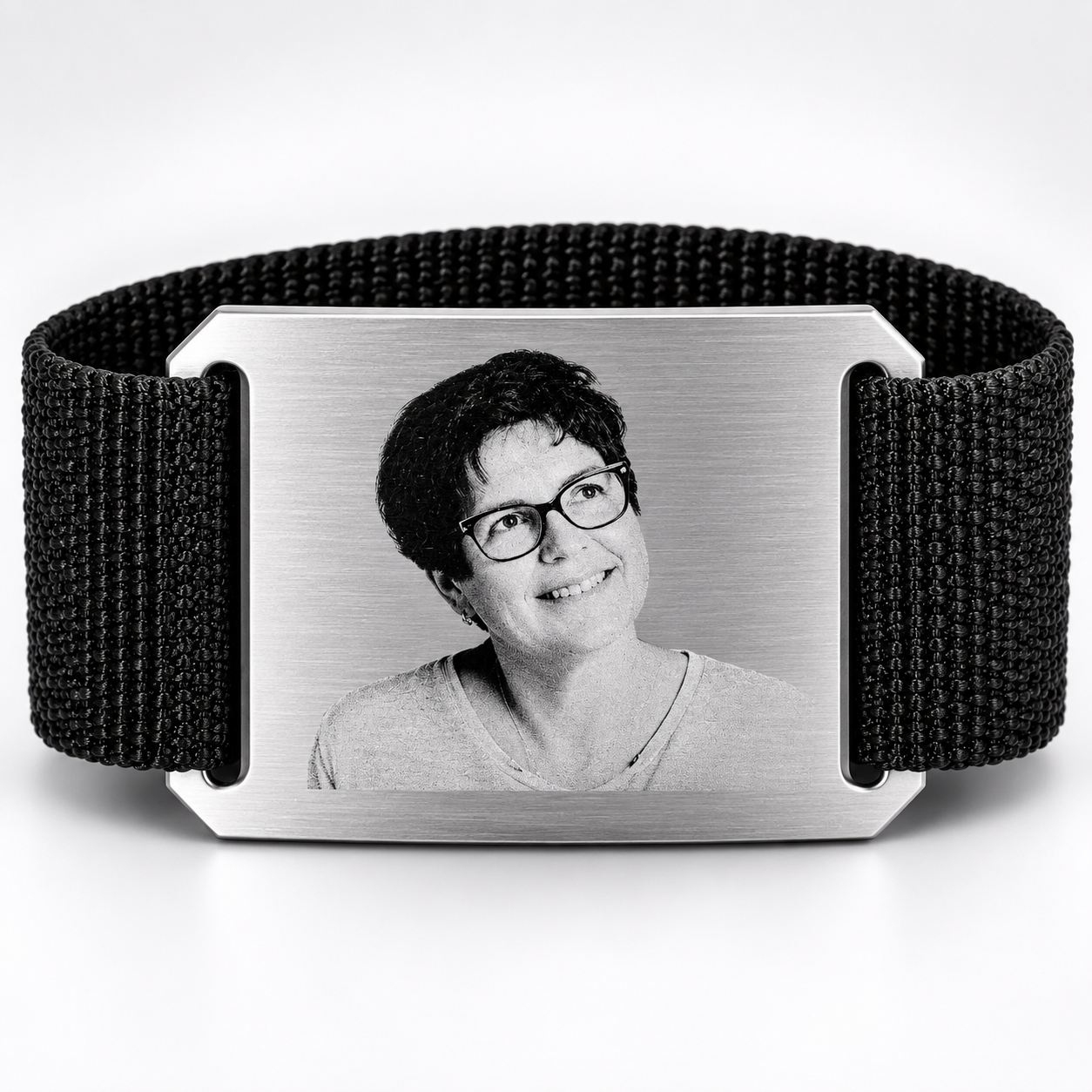 Personalisierte Edelstahlschnalle Gurt 30 mm mit Fotogravur | Wunschbild | CRIOS