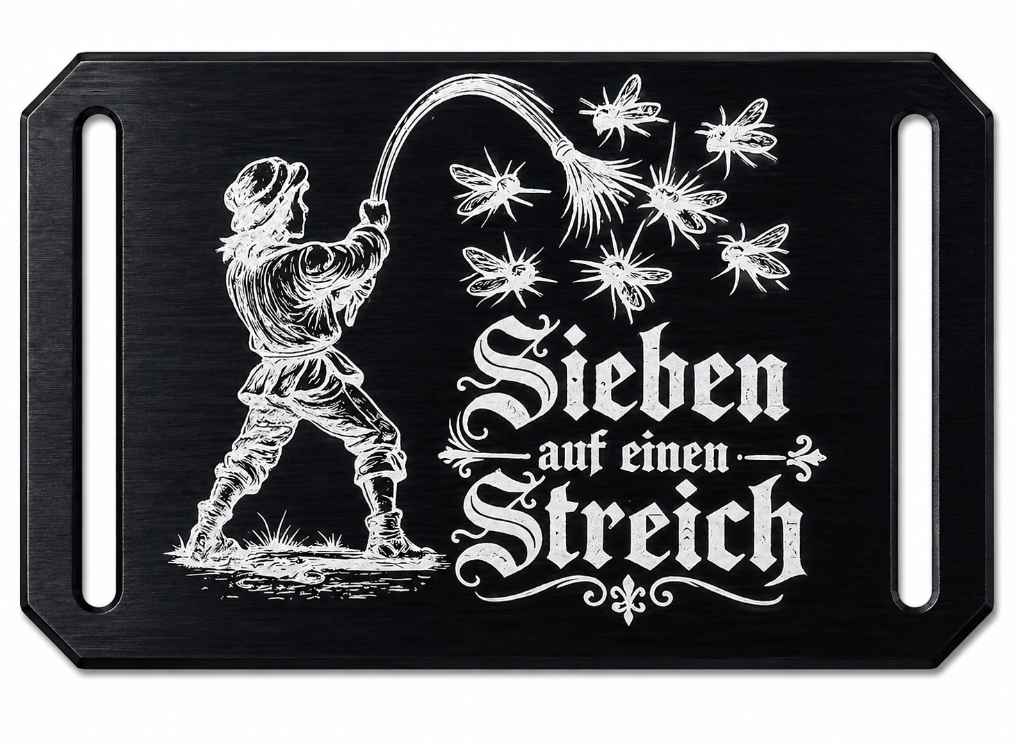 Mal was altes neu: CRIOS Branding Belt "Sieben auf einen Streich" – Märchen auf Gürtelschnalle gravierter Aluminiumschnalle