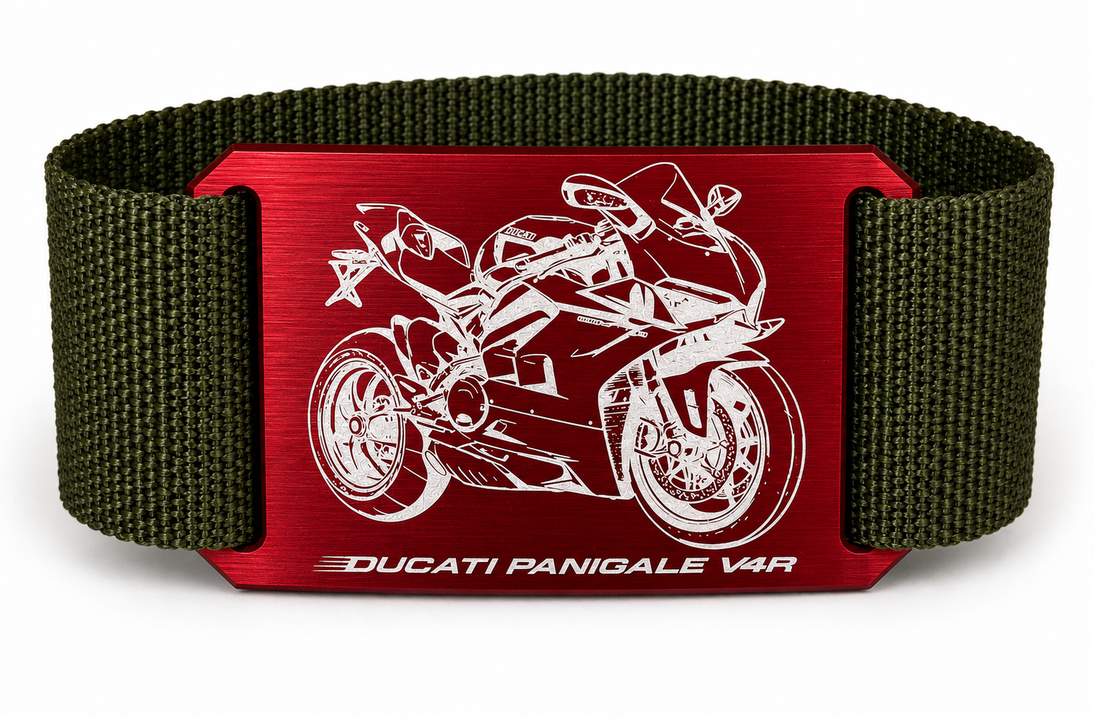 Personalisierte eloxierte Aluschnalle mit Gurt | DUCATI | Panigale | CRIOS Belts
