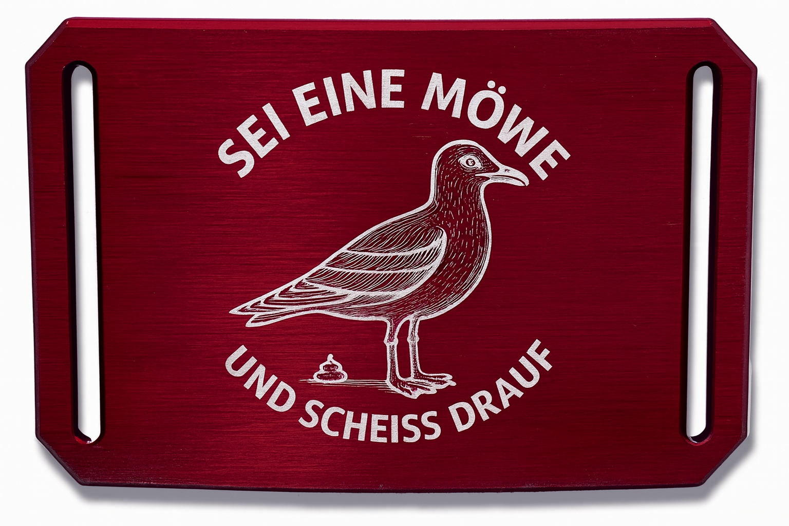 CRIOS Sei eine Möwe Gürtel Aluminium Schnalle inkl. Gravur Gurt Schwarz