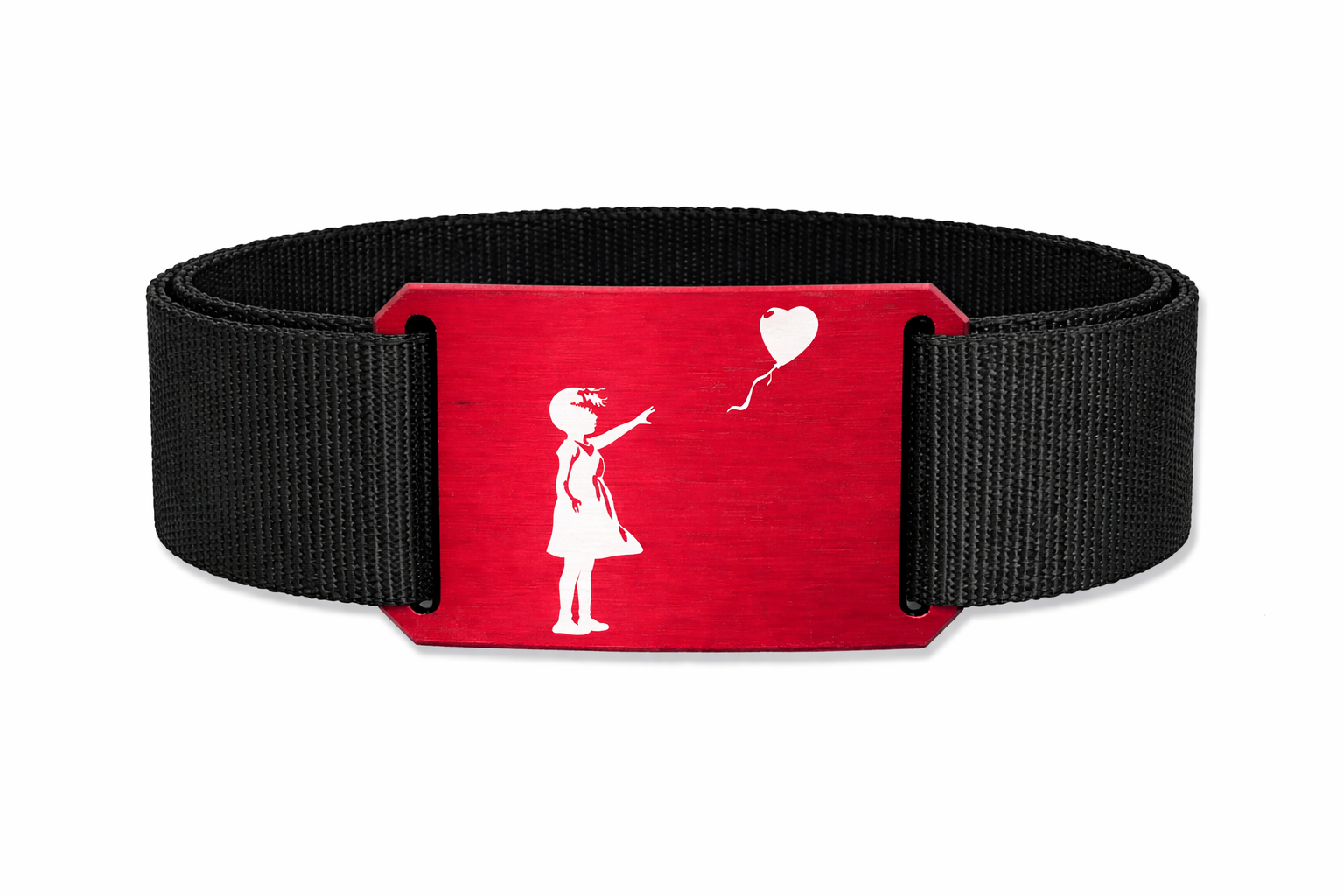 CRIOS Branding Belt Alu Schnalle Rot Kunst Art Banksy Street Art Graffiti