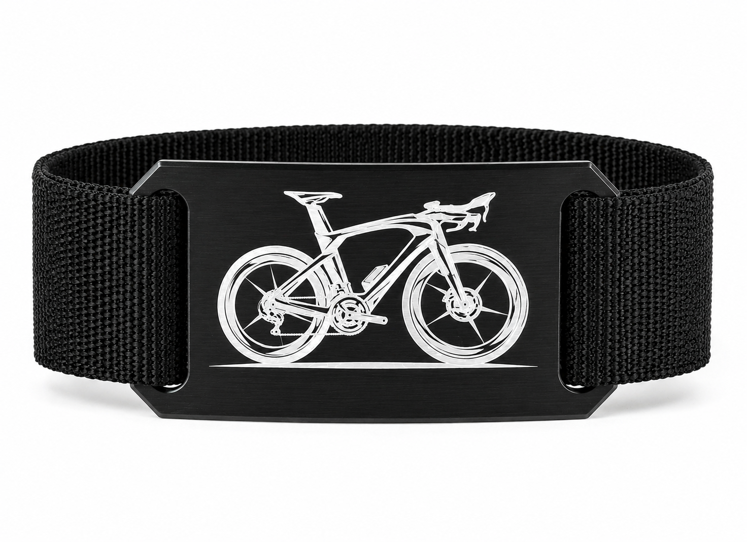 Eloxierte Aluschnalle mit Gurt | Rennrad| Schwarz | CRIOS Branding Belts