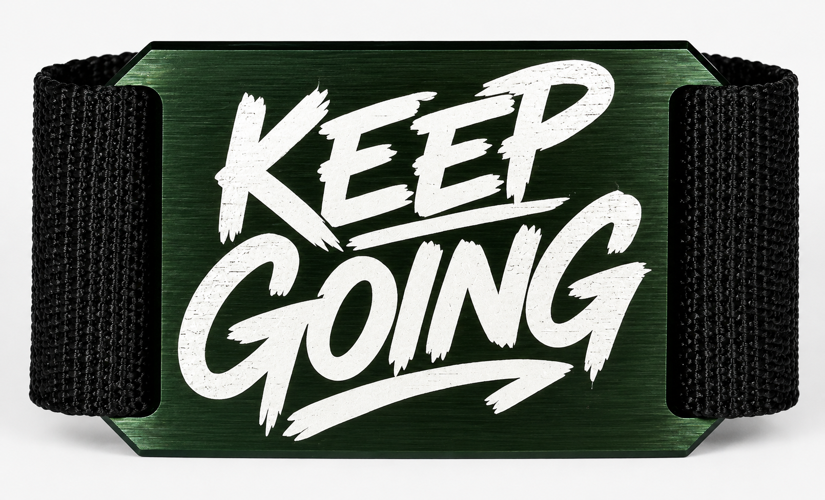 CRIOS Branding Belt "KEEP GOING" – Personalisierter Gürtel mit moderner Aluminiumschnalle | Motivationsgürtel