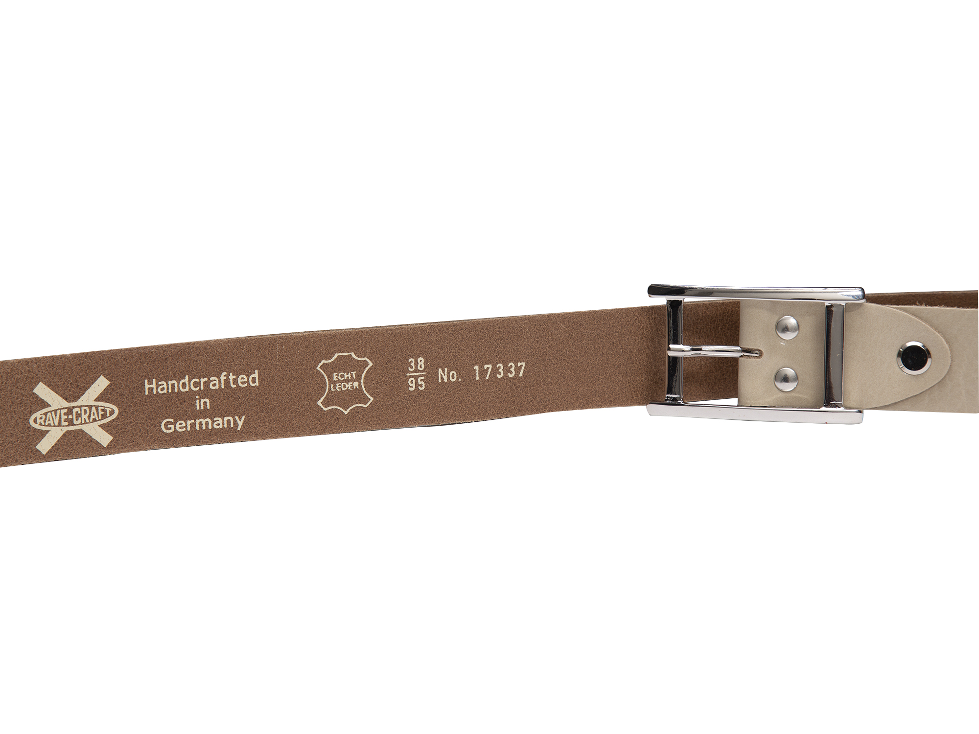 RAVE CRAFT Damen Gürtel 3 cm Leder Modegürtel 17337 Beige Made in Germany
